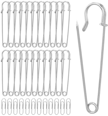 Sicherheitsnadeln Groß, 20 Stück Kilt Sicherheitsnadeln, 10cm Rostfreier Stahl Heavy Duty Sicherheitsnadel, Starke Sicherheitsnadeln für Decken, Strickzeug, Schmuck und Handarbeiten