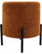 Rebecca Mobili Niedriger Hocker, Runder Fußhocker, Dunkelorange, Polyesterstoff Stahl, Gepolstert, für Sofa - Maße HxBxT: 43,5 x 38 x 38 cm - Art. RE7059