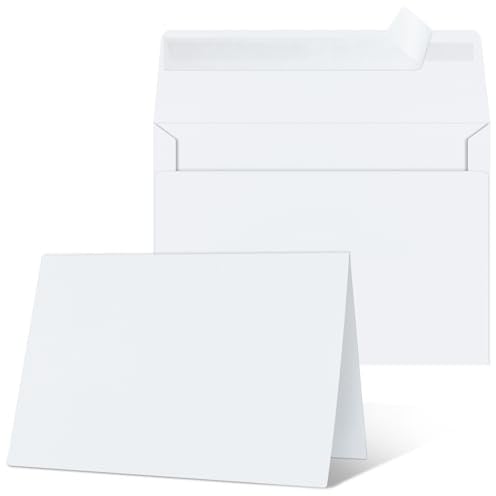 Blanko-Karten und Umschläge, 10,2 x 15,2 cm, Weiß, Einladungskarten mit Umschlägen, selbstverschließende Blanko-Grußkarten und Umschläge für DIY, Einladungen, Hochzeiten, Fotos, 25 Stück
