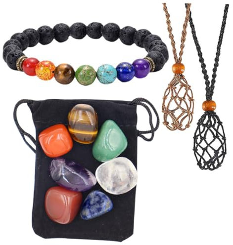 BCOATH 1 Satz Yoga-Stein dekorativer Kettenhalter 7 Chakra-Steine Jade-Anhänger Halsketten Vintage- Kettenständer Deko-Accessoire für den Hals Retro-Anhängerhalter Naturstein