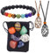 BCOATH 1 Satz Yoga-Stein dekorativer Kettenhalter 7 Chakra-Steine Jade-Anhänger Halsketten Vintage- Kettenständer Deko-Accessoire für den Hals Retro-Anhängerhalter Naturstein