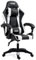 AMS-GAMING Chaise Gamer#02-White Coloris Noir & Blanc - Coussin Lombaire & appuie tête - Siège Gaming