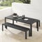 Riess Ambiente Moderne Gartenbank DESIGNO - 180cm - anthrazit schwarz - Aluminium wetterfest Outdoor Sitzbank
