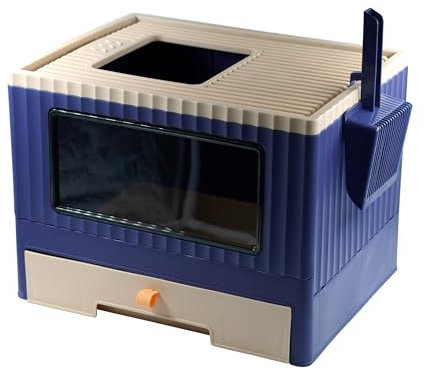 Arenero Cerrado Sanitario para Gatos Grande 46 * 33.5 * 33.5cm Aleatorio (3378AZUL)