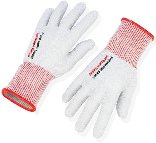 Umaki 4Pack ESD Anti Static Carbon Fiber Gloves, Touchscreen Safety Gloves, Breathable Lightweight Work Gloves for Car Wraps, Electronics Repair, Industrial Workers