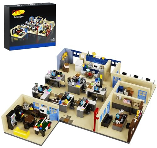 Millionspring Nine nice Working Office Building Blocks Toy Set, TV Fans Collectible Merchandise,Creative Gift for Adults Kids 6+ (1313 Pieces)