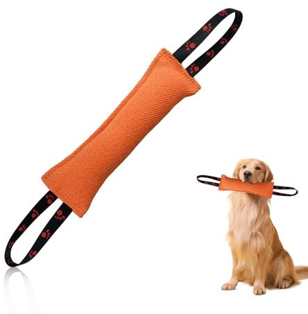 YFaith Manicotto per Cani, 30 cm Giochi Cani Indistruttibili, Arancione Cane Salsicciotto Addestramento, con Cinghie Mani, Salsicciotti per L'intrattenimento Cane, L'addestramento