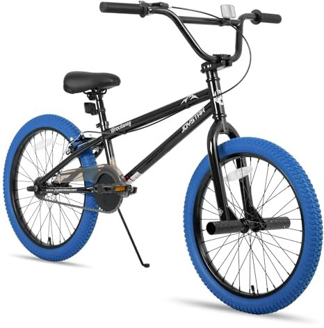 JOYSTAR Gemsbok Vélo BMX Freestyle pour enfants, 20, pour garçons et filles, âgés de 7 à 11 ans, vélo 20, bleu