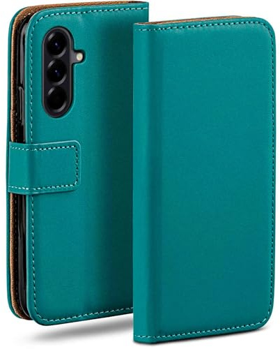 moex für Samsung Galaxy A56 5G Hülle mit Kartenfach, Handyhülle klappbar 360 Grad Schutzhülle, PU Leder Handytasche Samsung Galaxy A56 5G Klapphülle Flip Case, Petrol