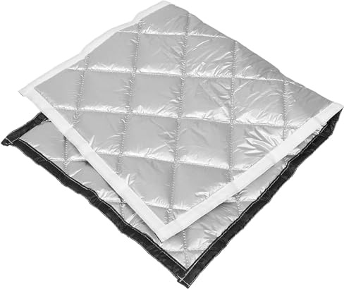 SHOWERORO Schalldichter Verdunkelungsvorhang Geräuschdämmend und Wärmeisolierend aus Oxford Gewebe 50X100cm Silber Beidseitig für Fenster und Türen Lärmschutz für Schlafzimmer und Büro