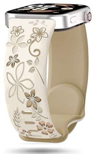 TUCOMO Silikon Armband kompatibel mit Xiaomi Redmi Watch 6/5/4, Niedliches Weiches Sport Ersatzarmbänder mit Blumenmuster für Xiaomi Mi Band 8 Pro/Mi Band 9 Pro Damen