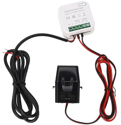 WiFi Smart Energy Monitor und Stromzähler mit 120 A Stromwandler CT-Klemme, 90–250 V AC bidirektionaler Stromverbrauchstester für Solar-Photovoltaik-Systeme und Netzüberwachung