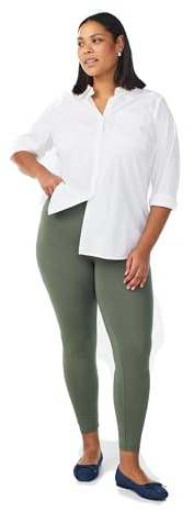 Zizzi Basic-Leggings Damen große Größen, Viskose, lang, mit Stretch | Lange Basic-Leggings aus weicher Viskose mit Stretch für Damen: hohe Taille, elastischer Bund, auch in großen Größen