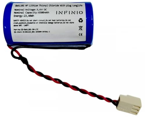 Infinio PRO High Power Alarmbatterie BAT01 kompatibel mit BATLi01 3.6V D8900 DAITEM LOGISTY ATRAL Hager 6,5 Ah Li-SOCl2