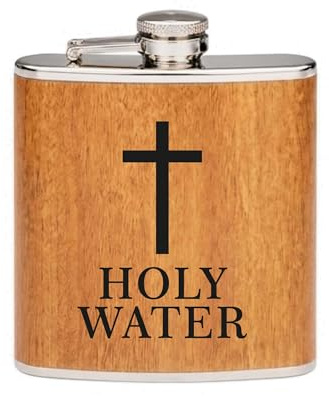 FORYOU24 Edelstahl Flachmann Motiv Holy Water - Geschenk für Männer