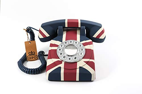 GPO 1970 Union Jack Retro Telefon mit Drücktasten und mit der britischen Flagge