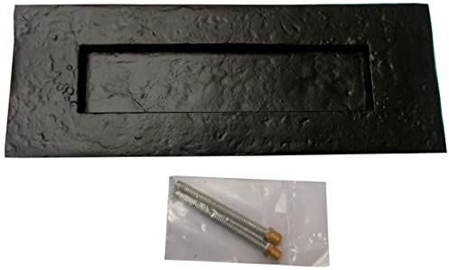 Ironmongery World schwarz Gusseisen Antik Tudor Briefkasten Teller 27,9 x 10,2 cm