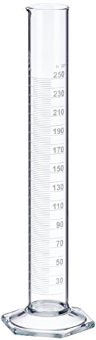 neoLab Borosilikatglas Messzylinder, Hohe Form, Sechskantfuß, Klasse B, Transparent, 250ml Kapazität