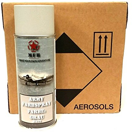 6 DS BW Army Farbspraydosen Sprüh Armeelack a. 400ml 12,98 ?/Liter grau matt