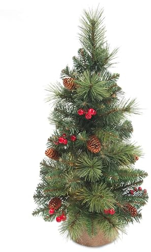 artplants.de Künstlicher Weihnachtsbaum BUKAREST, geschmückt, 80 Zweige, 60cm, Ø 35cm - Kunst Tannenbaum - Deko Christbaum