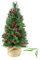 artplants.de Künstlicher Weihnachtsbaum BUKAREST, geschmückt, 80 Zweige, 60cm, Ø 35cm - Kunst Tannenbaum - Deko Christbaum