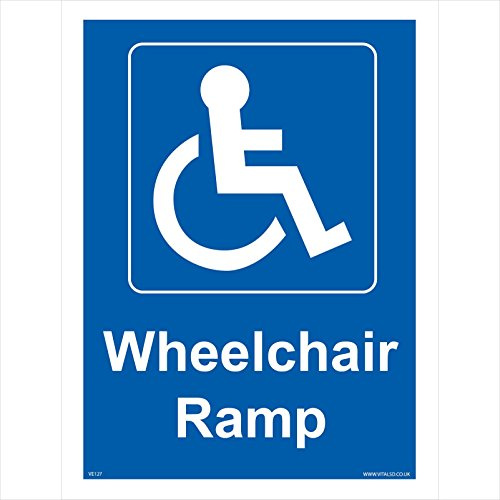 VE127 Vehicle Sign Wheelchair RAMP Signs 100mm x 150mm 1MM PVC FOAMEX