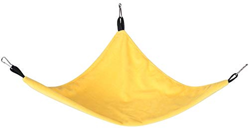 Hffheer Small Animal Hammock Triangle Hanging Bed Sleeper Pet Nap Cage Accessories for Parrot Sugar Glider Hamster Ferret Squirrel Guinea Pig (yellow)