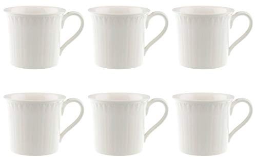 Villeroy & Boch CELLINI Mokka- u Espressoobertasse 100ml 6er Set weiß Porzellan