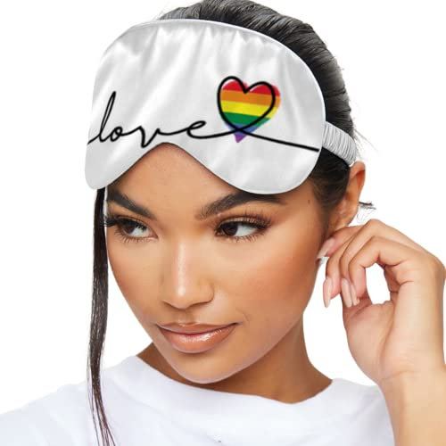 SMUG Schlafmaske für Männer und Frauen aus superweichem Satin | Weich, gesund & tiefer Schlaf | Sleeping Mask reduziert Falten, Augenringe | Hält Licht ab | Pride Love