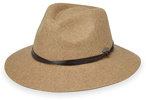 Wallaroo Hat Company Aspen Fedora für Damen – UPF 50+ Sonnenschutz, verstaubare und verstellbare Größe für mittlere Kronengrößen, CAMEL, Einheitsgröße