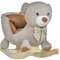 HOMCOM Cheval à Bascule Jouet à Bascule Ourson Fauteuil intégré Ceinture de sécurité Fonction sonore grognement Gris Marron