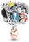 PANDORA Moments Disney Ohana Lilo & Stitch Inspiriertes Charm aus Sterling-Silber und 14 Karat rosévergoldeter Metalllegierung mit Cubic Zirkonia, 781682C01
