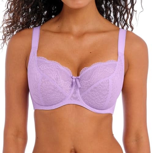 Freya Women's Fancies Underwire Balcony K Cup Bra Plunge, Opaque, Purple Rose, 36GG US
