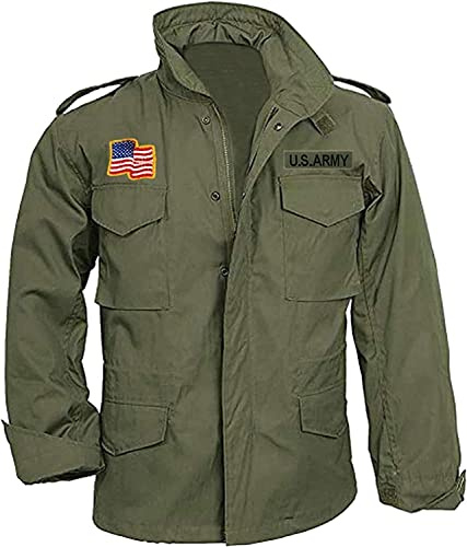 MAXDUD Veste en coton pour homme M65 Field Military Commander John First Blood US Army