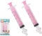 2 Stück Nasensauger Baby, 10ml Nasenreiniger mit Silikon-Nasensaugspitze, Nasenspülung Kinder Tragbares, Nasenreinigungs, Nasenwaschreiniger, Sicherer und Komfortabel (rosa)