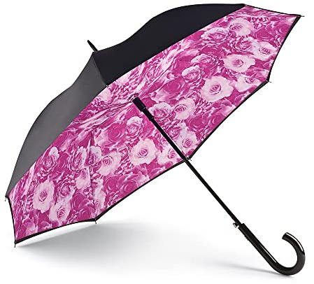 Fulton Bloomsbury Umbrella, Neon Floral Print UPF50+