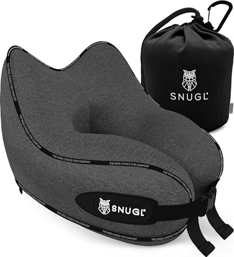 Nackenkissen Flugzeug Memory Foam – Reisekissen Nackenhörnchen Waschbar – Nackenstützkissen & Kopfkissen für Reise, Auto, Zug, Bus – Ergonomisches Flugkissen für Erwachsene & Kinder (Dunkelgrau)