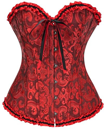 SZIVYSHI Corsetto elegante da donna con pizzo, perfetto per abiti curvy, costume burlesque, vestiti gotici e cerimonie - Sexy e versatile