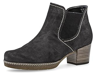 Gabor Damen Chelsea Boots, Frauen Stiefeletten,Wechselfußbett,Moderate Mehrweite (G),Bootee,Booties,Dark-Grey(S.n/Mic),39 EU / 6 UK
