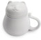 Hanbosym Ceramic Tea Cup with Infuser and Lid(13.5oz), Tea Mug with Cute Cat Design Filter for Steeping Loose Leaf, Gift for Holiday Birthday Warm House. (White)