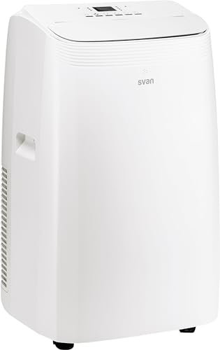 Svan Aire Acondicionado Portátil, 12000 BTU. SAAP1200B. Bomba de Calor, Display LED manual, Temporizador, Mando a Distancia, Kit instalación ventana incluido, Clasificación Energética A