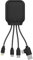 Xoopar Cable De Carga con Función NFC – Multi Conectores USB 4-en-1: USB C, USB y Micro USB – Cable Cargador Smartphone Universal y Batería Externa de 3000 mAh – Piel Reciclada – Iné Gamma (Negro)