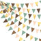32Ft Sage Green Brown Gold Bunting Banner Party Decorations Fabric Triangle Flag Pennant Garland Streamers for Jungle Safari Wild Woodland Dinosaur Birthday Wedding Baby Bridal Shower Hanging Decor