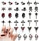 Symphonyw Halloween Nail Charms, 32 Pcs Multi-Shaped Metal Alloy & Rhinestone Nail Decorations (Multi-Colored)
