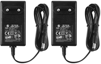 Security-01 Lot de 2 Adaptateur d'alimentation DC 9V 2A, fiche 5,5mm x 2,1mm, Centre Négatif