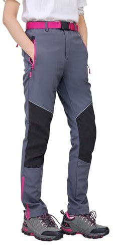 Work Idea - Pantaloni da donna per escursioni impegnative, in materiale impermeabile, taglio elastico, calore invernale, cerniere a contrasto e molto altro ancora, grigio, XXXL