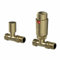 DuraTherm® Thermostatic Radiator Valve Pack Set, 15mm Lockshield TRV & Thermostat, Brushed Brass Valves for Radiators, Straight