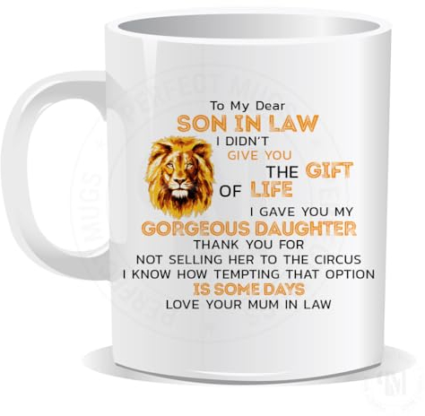 Perfect Mugs Dear Son in Law I Didnt give You The Gift of Life I gave You My Gorgeous Daughter Mug Sarcastic Humour Son Family Birthday Funny Christmas Secret Santa Men Tea Coffee Him