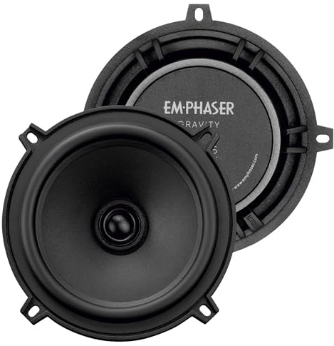 EMPHASER ECX-G5 – 13 cm 2-Wege Koaxialsystem, 80 W Auto Lautsprecher | Klangstarkes 5 Zoll Soundsystem für PKWs & Wohnmobile, für Armaturenbrett, Türen & Heck, geringe Einbautiefe, 1 Paar