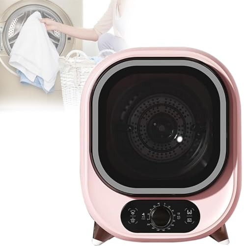 SKIHOT Mini-Wäschetrockner Mit Belüftung,Tragbarer Tischtrockner,Doppelter Temperaturgesteuerter Sonde,Innenvolumen des Fasses 0,8 Kg,Für Wohnung, Zuhause,Wohnheim,Pink